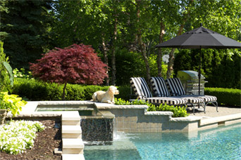 pool in backyard